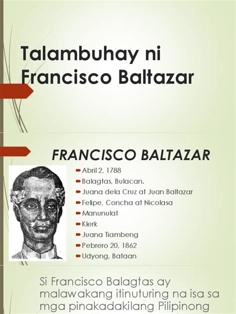 Talambuhay Ni Francisco Baltazar Pdf