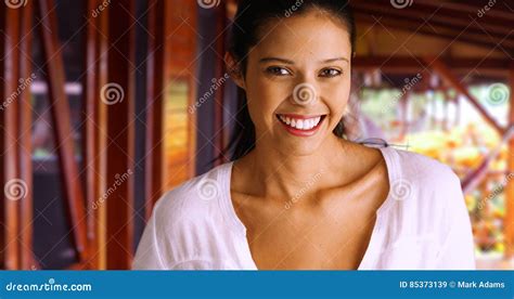 millennial caucasian smiling girl posing for a portrait outside stock image image of laugh