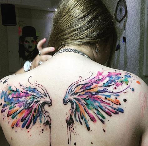 Watercolor Wings Wing Tattoos On Back Wings Tattoo Feather Tattoos