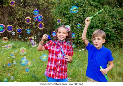 Kids Playing Bubbles Stock Photo 767685364 Shutterstock