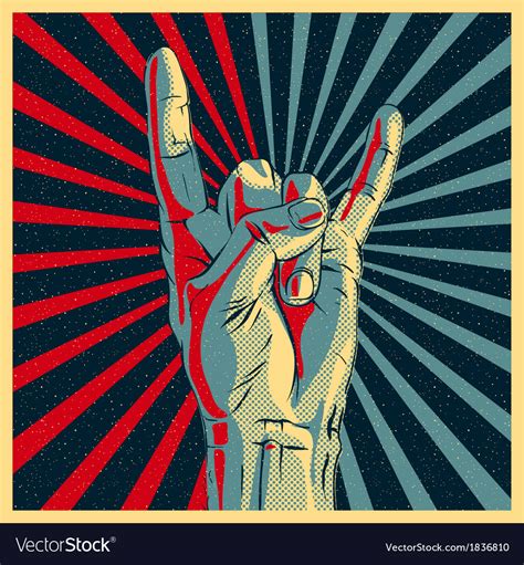 Hand In Rock N Roll Sign Royalty Free Vector Image