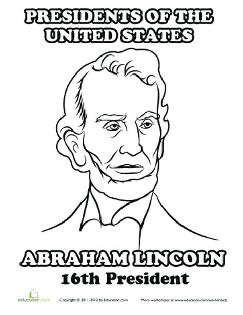 Abraham lincoln color or b&w. Abraham Lincoln Coloring Pages For Kindergarten at ...