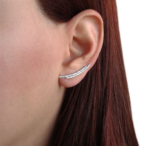 Sterling Silver Ear Climber Earrings Hypoallergenic Ear Cuff