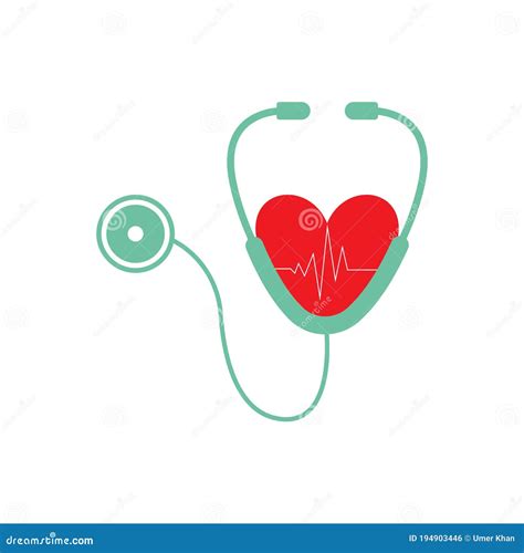 Stethoscope Icon With Heartbeat Stock Vector Illustration Of