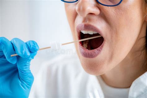 Taking A Mouth Swab For Dna Analysis Stock Photo Image Of Ancestry