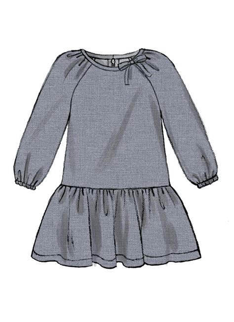 M6982 Childrensgirls Raglan Sleeve Dresses Textillia