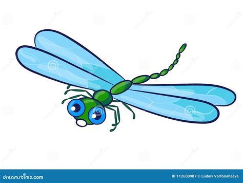 Cute Cartoon Dragonfly Stock Vector Illustration Of Beauty 112600987