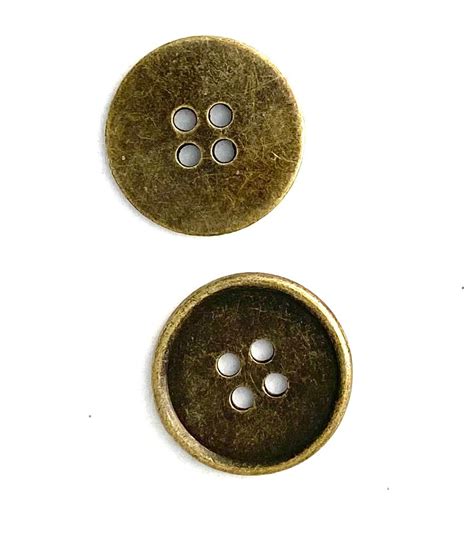 25mm Antique Bronze Metal Button 4 Holes 1 Inch Sewing Etsy