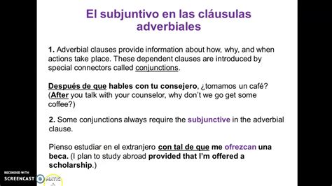The adverb clause of place indicates the place about which the verb talks. The Subjunctive in Adverbial Clauses - YouTube
