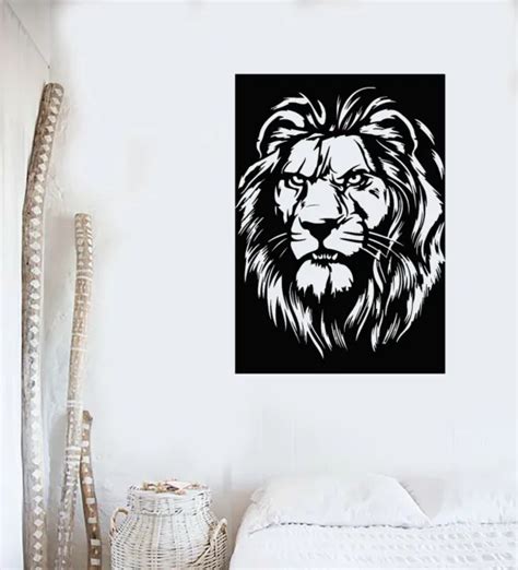 Vinyl Wall Decal Tribal Symbol African Lion King Head Stickers Mural