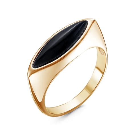 Ring 925 Silver Plating Gold Plating Insert Artificial Agate Black Jpeg