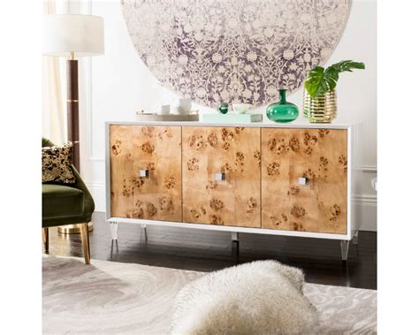 Safavieh Lazaro White Lacquer & Burlwood Sideboard SFV3527A | Goedekers.com in 2021 | Burled ...