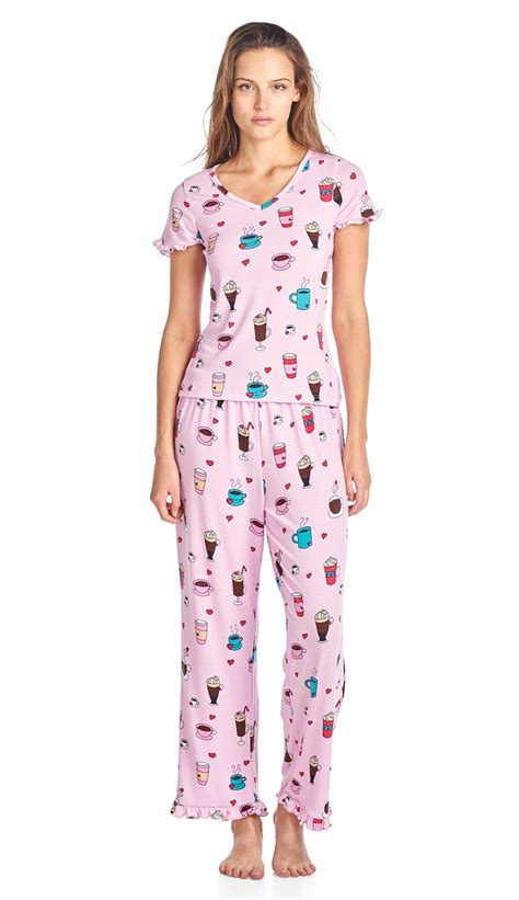 Bhpj By Bedhead Pajamas Womens Soft Knit Ruffle Short Sleeve Capri