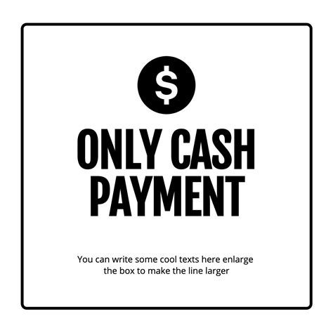 Only Cash Payment Editable Sign For Stores Banner Online Banner