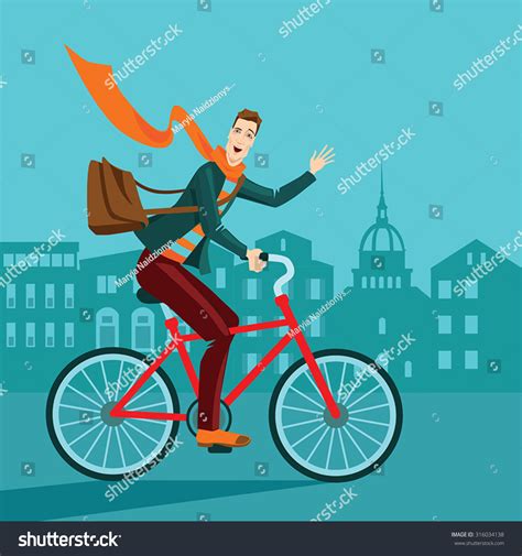 vector illustration man riding bicycle on stock vector royalty free 316034138 shutterstock