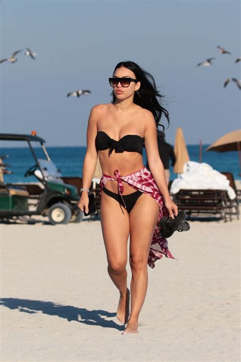 Bre Manziel Tiesi In A Black Bikini At The Beach In Miami CelebMafia