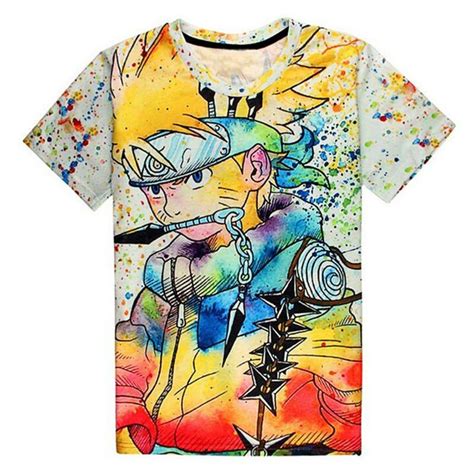 New Fashion 3d Printed T Shirts Mens Summer Japanese Anime Shirts Naruto Cartoon Character