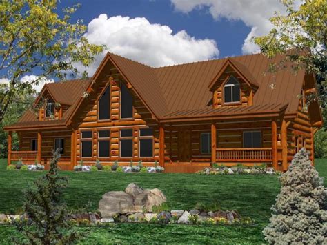 Country home plan 3 bedrms 2 baths 1168 sq ft 126 1244. One Story Log Home Plans One Story Log Home with Wrap ...