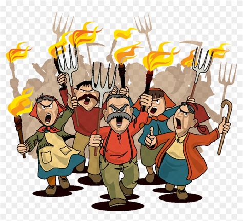 Pitchfork Clipart Angry Crowd Angry Villagers Hd Png Download