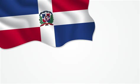 Dominican Republic Flag Waving Illustration With Copy Space On Isolated