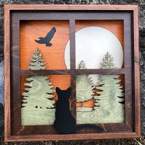 3D Precision Laser Cut Shadow Box Handcrafted Wood Scene | Etsy