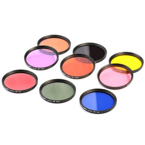 52mm Filter Set Graduated And Color Orange Blue Red Green Yellow