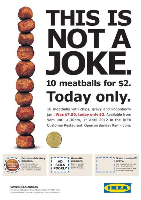 No Joke This Press Ad Appeared On April Fools Day April Fools Food