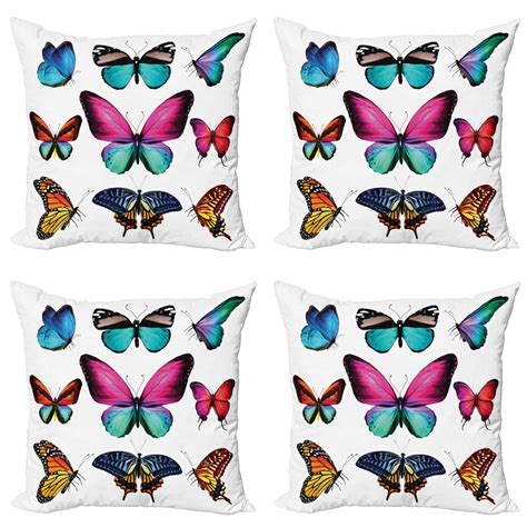 Butterfly Throw Pillow Cushion Case Pack Of Vibrant Butterflies