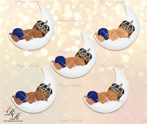 Sleeping Baby Blue Prince Moon Royal Prince African Etsy African