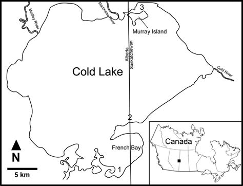 Map Of Cold Lake Showing The Distribution Of The Sites From Which