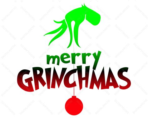 Merry Grinchmas Svg Dxf Png Grinch Cut Files Santa Hand Tree Ball The
