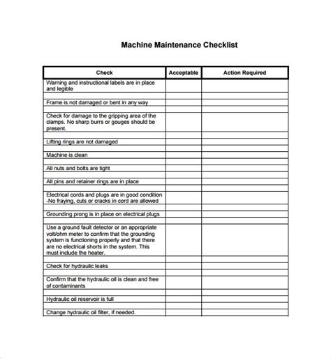 ☑ Induction Motor Maintenance Checklist
