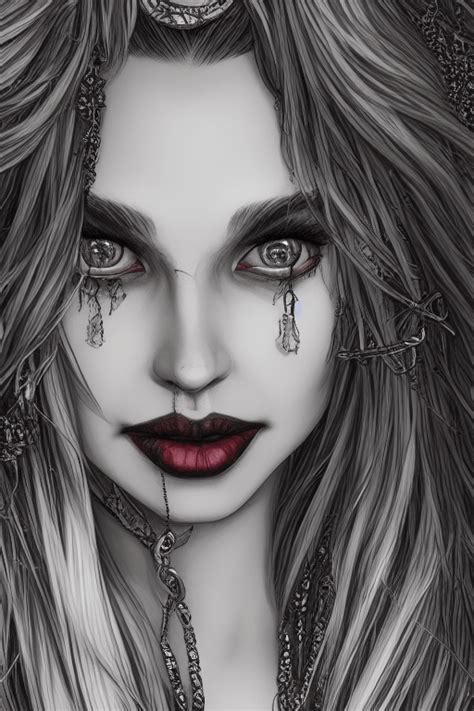 Beautiful Bohemian Gypsy Vampire Woman Graphic · Creative Fabrica