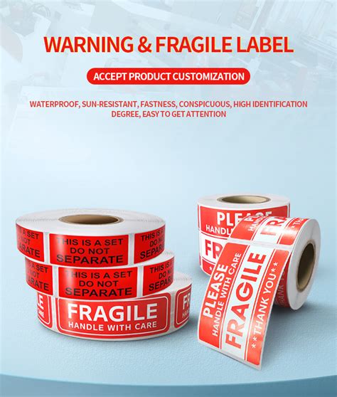 Self Adhesive Labels Shipping Label Fragile Sticker Handle With Care