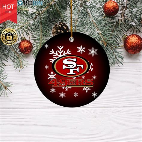 San Francisco 49ers Merry Christmas Circle Ornament Robinplacefabrics