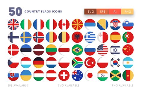 50 Country Flags Icons Graphic By Dighital Design · Creative Fabrica