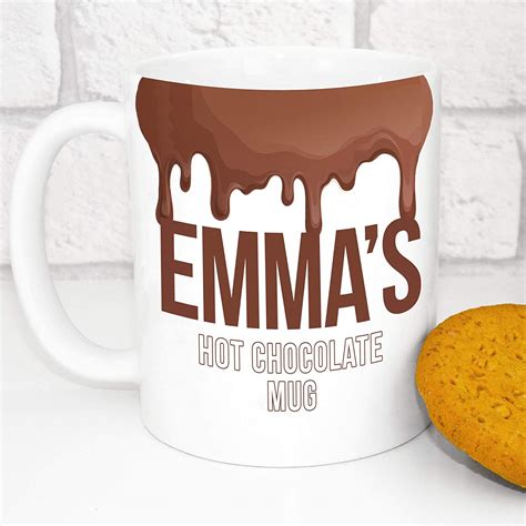 Personalised Hot Chocolate Mug Add Your Name Custom Mug