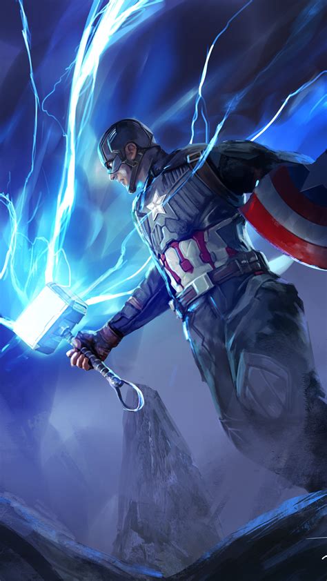 Captain America Mjolnir Hammer Avengers Endgame 4k Hd Phone
