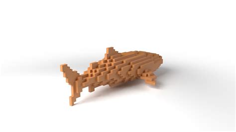 3d Model Whaleshark Minecraft Voxel Vr Ar Low Poly Cgtrader