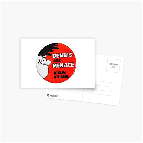 Dennis The Menace Fan Club Postcard For Sale By Kingrossii Redbubble