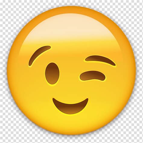 Yellow Emoji Illustration Smiley Emoticon Wink Whatsapp Smile Emoji