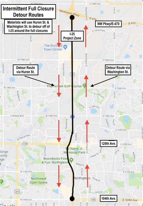 I 25 North Express Lanes 120th To Northwest Parkwaye 470