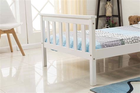 Solid Wood Single Bed Frame In White Home Treats Uk