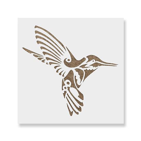Hummingbird Deco Stencil Template For Walls And Crafts Reusable