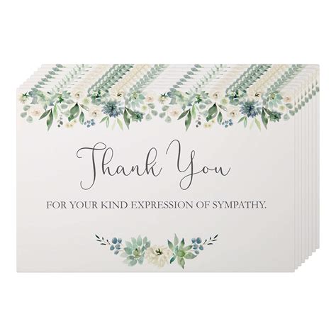 Buy Funeral Thank You Cards With Envelopes Pack Sympathy Thank You