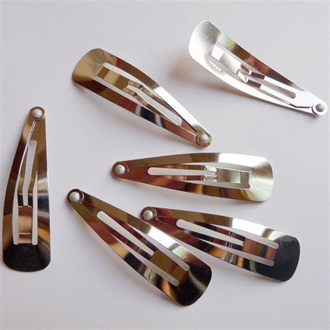Pcs Of Mm Metal Side Hair Snap Clips In Silver Color By Metallic Hair Snap Clips Hair