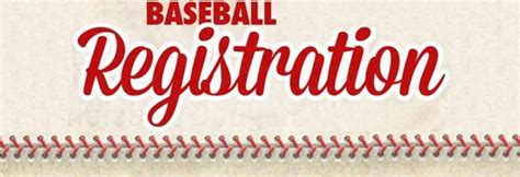 Baseball Registration Is Open