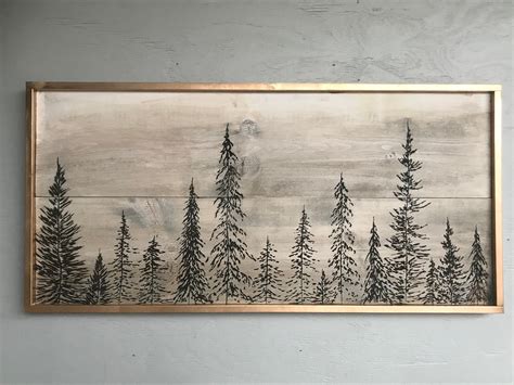 Wood Wall Art Carved Tree Forest Home Decor Carved Wall Art Forest