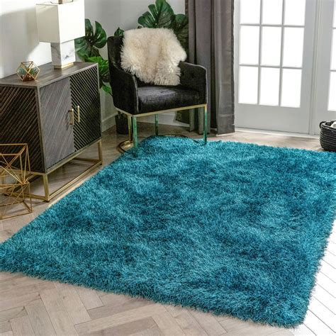 Well Woven Kuki Chie Glam Solid Textured Ultra Soft Teal 53 X 73