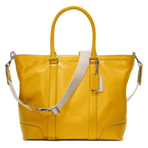 Coach Bleecker Legacy Leather Business Tote In Yellow Svsquash Lyst